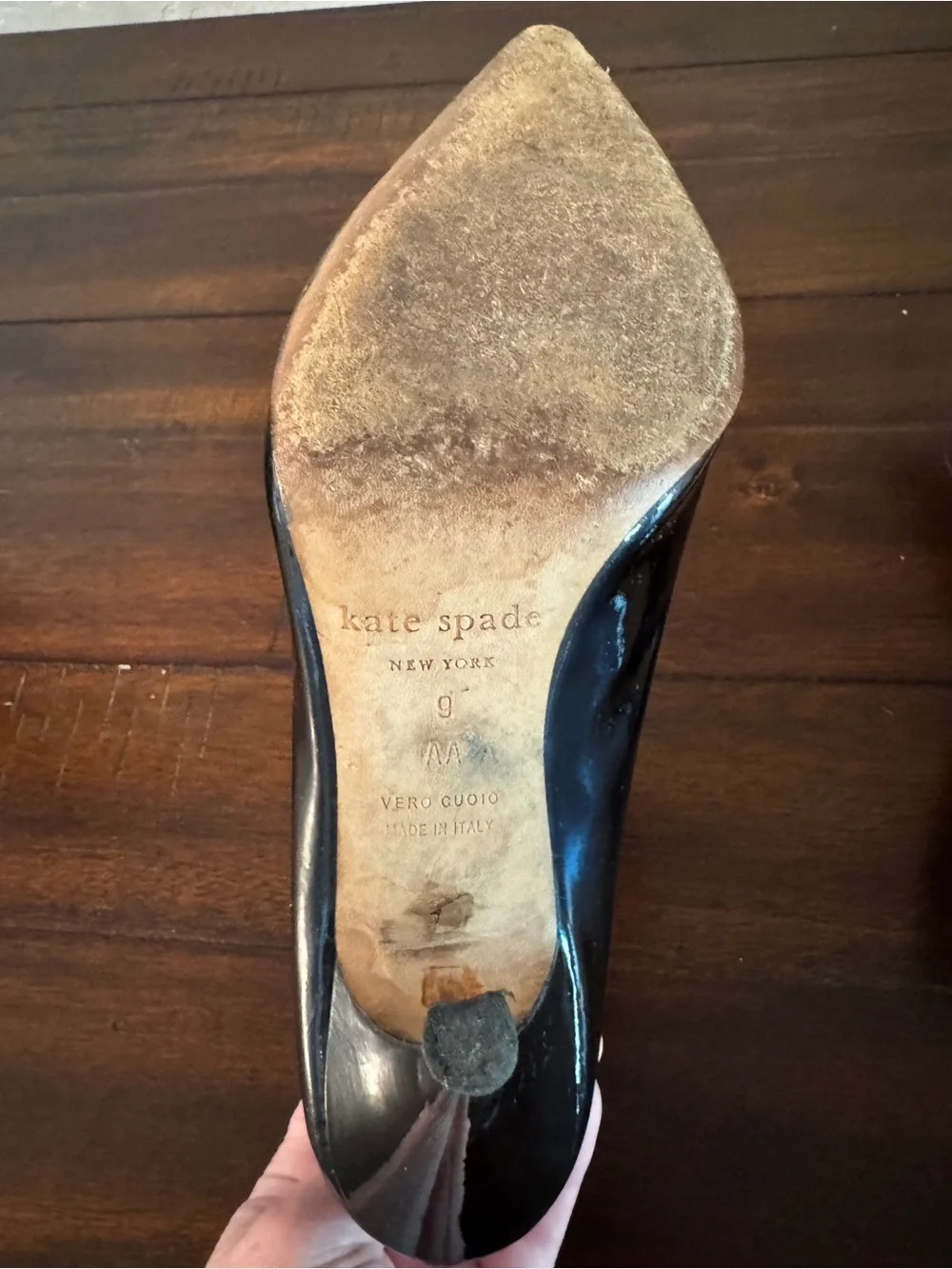 Kate Spade Made in Italy Black Patent Leather Pointed-Toe High Heels Size 9